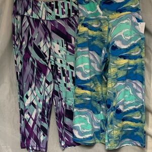Jones New York Purple and Blue Patterned Capris